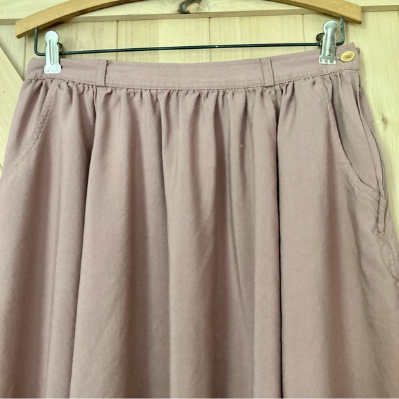Vintage Dusty Rose Maxi Skirt Rayon Size 14 - Picture 5 of 14